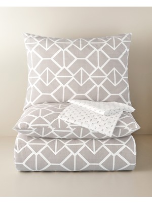 English Home Triweave Kolay Ütülenir Çarşaflı Çift Kişilik Nevresim Takımı 200x220 cm Bej