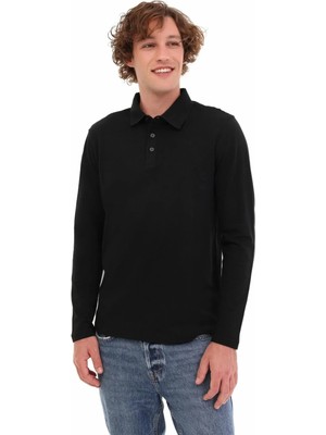 Kinetix MB SN329 UKOL POLO 5PR Siyah Erkek Uzun Kol T-Shirt
