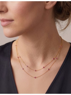 İryum Yakut Taşlı Choker Kolye