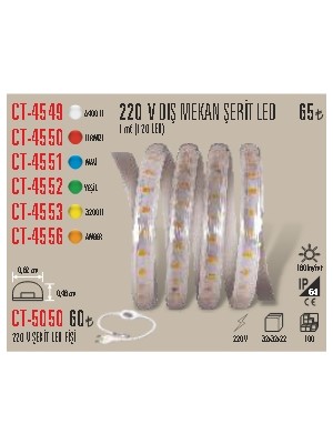 Cata CT-4553 220 V Dış Mekan Şerit LED Günışığı 5 Metre