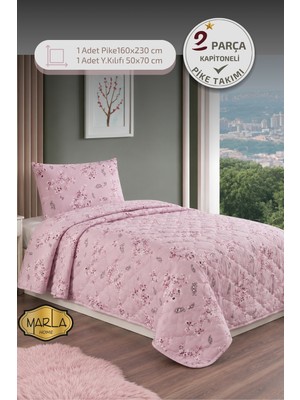 Marla Home Tek Kişilik Pike Takımı | 160X230 cm | Çok Amaçlı Yatak Örtüsü & Battaniye