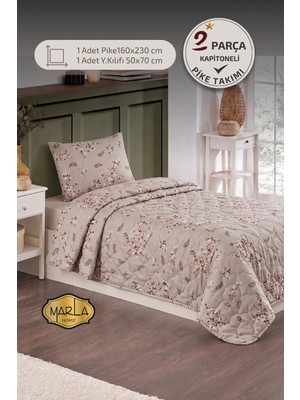 Marla Home Tek Kişilik Pike Takımı | 160X230 cm | Çok Amaçlı Yatak Örtüsü & Battaniye