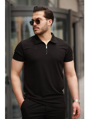 Meks Erkek Yakalı Fermuarlı T-Shirt Şort Ikili Takım