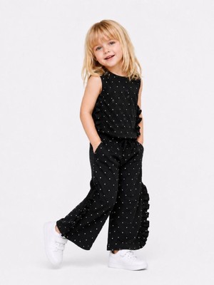 Cg Kids Müslin Damla Baskılı Kız Çocuk Alt Üst Takım Süper Kalite Kumaş