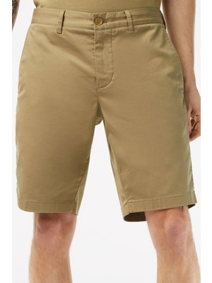 Lacoste Men's Slim Fit Organic Cotton Bermuda Shorts Erkek Dar Kesim Pamuk Bermuda Şort Bej