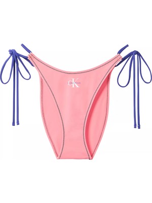 Calvin Klein Kadın Ck Logo Detaylı Yandan Ip Bağlamalı Pembe Bikini Altı LV00Q61215-TJ2
