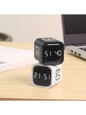 Hephaistoss Dijital Şarjlı Pomodoro Zamanlayıcı Küp Flip Timer Öğrenci Ders Çalışma Saati, Mutfak Kronometresi