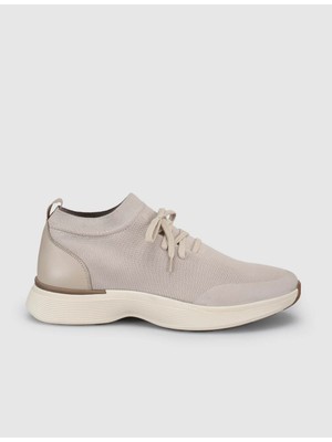 Cabani Bej Triko & Hakiki Dana Deri Erkek Sneaker