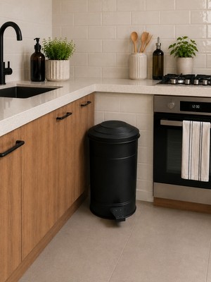 Naturel Metal Naturelmetal Galvaniz Metal Pedallı Çöp Kovası 30 Lt Mutfak, Banyo,Ofis, Dış Mekan