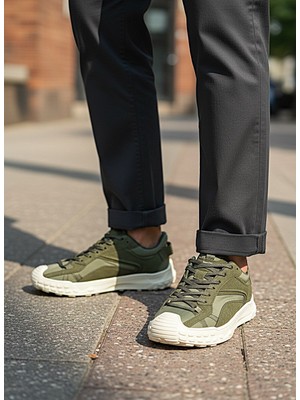 KAFKASLAR AYAKKABI Haki Ipli Yeni Model Günlük Kullanım Spor Sneaker Ayakkabı