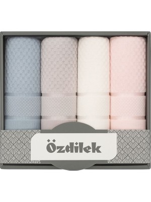 Özdilek 4lü Bright Kutulu Renkli El-Yüz Havlusu, Yumuşak ve Şık (50X90)