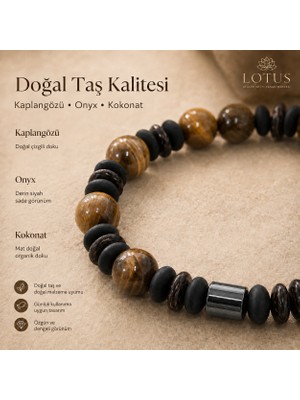 🔥 Güç & Kararlılık Premium Bileklik – Kaplangözü, Onyx & Kokonat Doğal Taş Bileklik | Lotus Atölye ve İyi Yaşam Merkezi