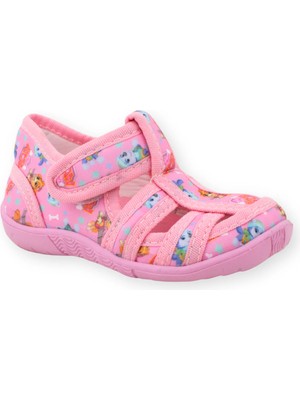 Nubebe Çocuk Keten Ev Ayakkabısı Pembe
