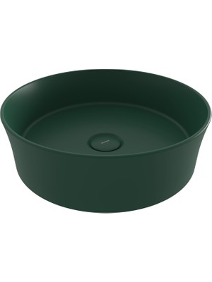Bocchı Bocchi Sottile Slim Line Tezgah Üstü Yuvarlak 38CM. Lavabo - Mat Yeşi̇l - 1478-027-0125