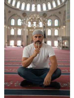Giyu Shop Misvak Hediyeli Dokuma Örgü Desenli Takke Kaliteli Namaz Takkesi