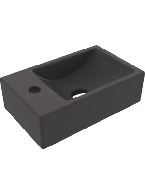 Bocchı Bocchi Milano Dar Sol Lavabo 37 cm - Mat Antrasi̇t - 1418-020-0126