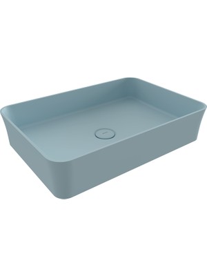 Bocchı Bocchi Sottile Slim Line Tezgah Üstü Di̇kdörtgen 55X38CM. Lavabo - Mat Buz Mavi̇si̇ - 1476-029-0125