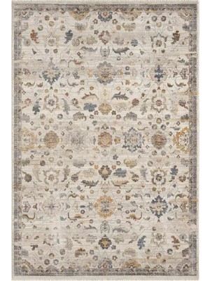 Veja Home Anadolu Krem Etnik Desen Renkli Vintage Yumuşak Otantik Kolay Temizlenir Salon Oturma Odası Halısı