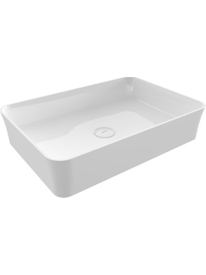 Bocchı Bocchi Sottile Slim Line Tezgah Üstü Di̇kdörtgen 55X38CM. Lavabo - Beyaz - 1476-001-0125