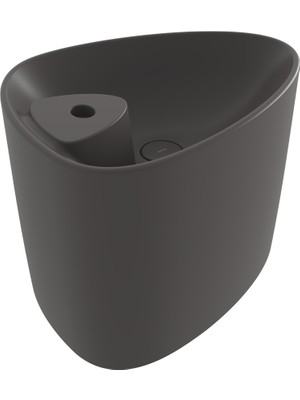 Bocchı Bocchi Etna Tezgah Üstü Monoblok Lavabo (Batarya Bankli) - Mat Antrasi̇t - 1343-020-0126