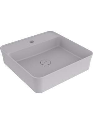 Bocchı Bocchi Sottile Slim Line Batarya Bankli Kare Lavabo 45X45CM. Mat Gri̇ - 1598-006-0126