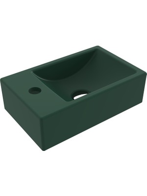 Bocchı Bocchi Milano Dar Sol Lavabo 37 cm - Mat Yeşi̇l - 1418-027-0126