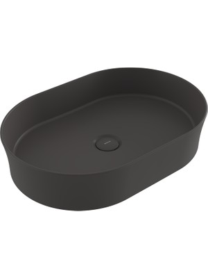 Bocchı Bocchi Sottile Slim Line Tezgah Üstü Eli̇ps 55X38CM. Lavabo - Mat Antrasi̇t - 1521-020-0125