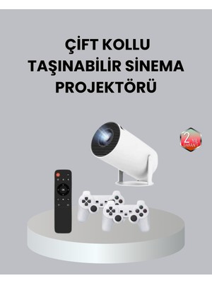 Renklime 4K Wi-Fi 6 Projeksiyon Cihazı – 10.000+ Oyun Desteği, Kablosuz Bağlantı ve Çoklu Giriş Portları - Lisinya