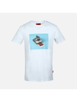 John Frank Polar Erkek Beyaz Baskılı T-Shirt