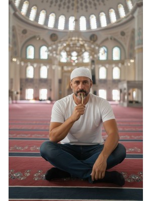 Giyu Shop Misvak Hediyeli Dokuma Örgü Desenli Takke Kaliteli Namaz Takkesi