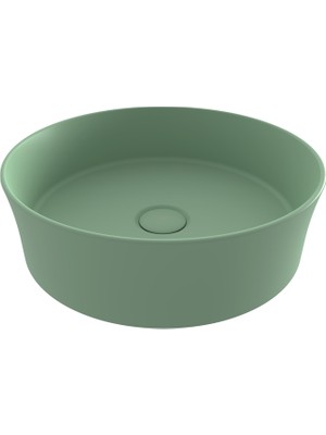 Bocchı Bocchi Sottile Slim Line Tezgah Üstü Yuvarlak 38CM. Lavabo - Mat Mi̇nt Yeşi̇li̇ - 1478-033-0125