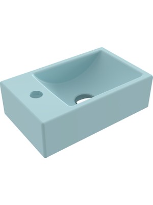 Bocchı Bocchi Milano Dar Sol Lavabo 37 cm - Mat Buz Mavi̇si̇ - 1418-029-0126