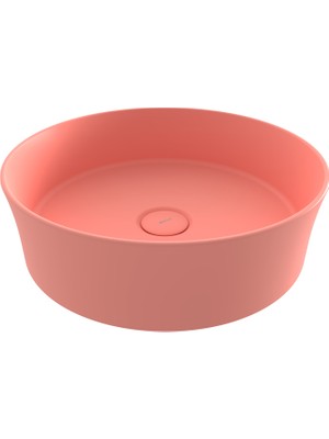 Bocchı Bocchi Sottile Slim Line Tezgah Üstü Yuvarlak 38CM. Lavabo - Mat Somon - 1478-032-0125