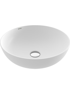 Bocchı Bocchi Sottile Slim Line Tezgah Üstü Yuvarlak 38CM. Siğ Lavabo - Mat Beyaz - 1494-002-0125