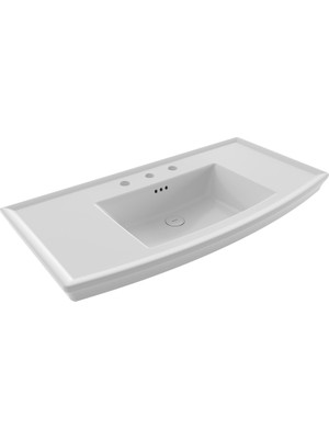 Bocchı Bocchi Lavita Lavabo 100 cm - Üç Deli̇kli̇ Parlak Beyaz - 1168-001-0127