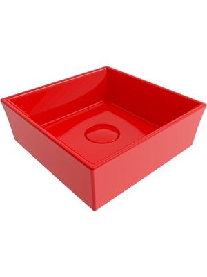 Bocchı Bocchi Vessel Kare Lavabo 38X38 cm - Parlak Kirmizi - 1173-019-0125