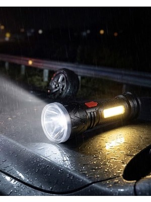 Renklime Uzun Menzilli Işıldak Şarjlı 9 LED 4 Kademeli Aydınlatma - Lisinya