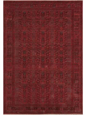 Veja Home Anadolu Kırmızı Etnik Desen Renkli Vintage Yumuşak Otantik Kolay Temizlenir Salon Oturma Odası Halısı