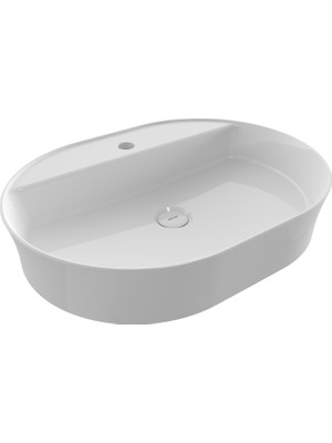 Bocchı Bocchi Sottile Slim Line Batarya Bankli Oval Lavabo 60X45CM. Beyaz - 1600-001-0126