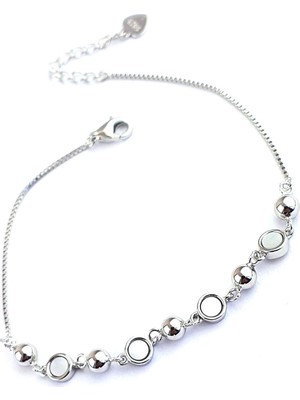 Ose Shop Sedef Taşlı 925AYAR Gümüş Italyan Tasarımı Bileklik
