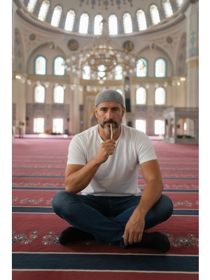 Giyu Shop Misvak Hediyeli Dokuma Örgü Desenli Takke Kaliteli Namaz Takkesi