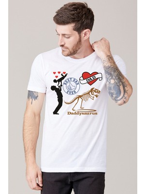 Mr.Thinker Mr.thınker Regular Unisex T-Shirt Beyaz 'özel Günler/babalar Günü7' 1t Baskılı