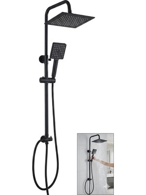 Kayatex Online Modern Siyah Full Set Robot Duş Sistemi - Kireç Kırıcı Başlıklı Yağmurlama Duş Seti