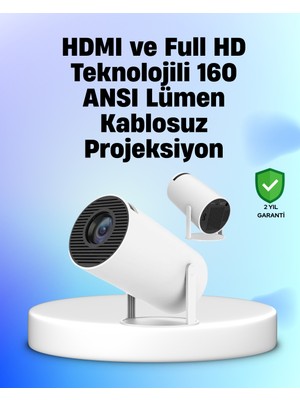 Datatek 4K Uyumlu 130 Inç Full Hd Projeksiyon Cihazı ve Kablosuz Aktarım Özelliği - Lisinya