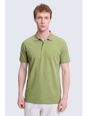 Hatemoğlu Yeşil Regular Fit Polo Yaka 100% Pamuklu Tişört
