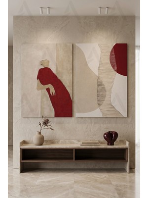 Artease 2'li Soyut Minimal Ifade Tablo Seti