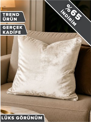 Perle Gümüş Gri Parlak Kadife Dekoratif Kırlent Kılıfı Modern Şık Yumuşak Dokulu