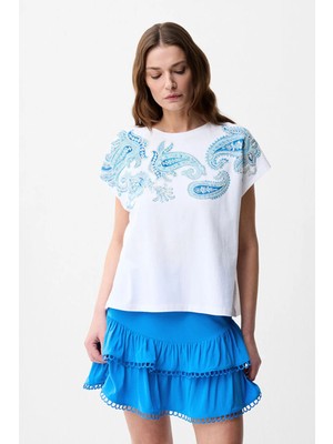 adL  Baskılı T-Shirt Mavi 11546671002