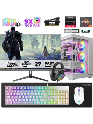 Xaser Star X600 Ryzen 7 7800X3D 32GB Ram 1tb M.2 Nvme SSD 16GB RX9060XT 27" 300Hz Oyuncu Bilgisayarı