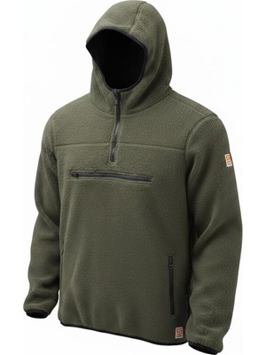 Superfly Kapüşonlu Yarım Fermuar Erkek Polar Sweatshirt SPF101222211632